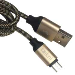 Cable Carga Rápida USB-V8 Color Negro-Dorado 1M