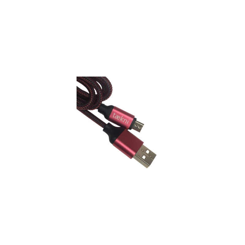 Cable Carga Rápida USB-V8 Color Negro-Rojo 1M