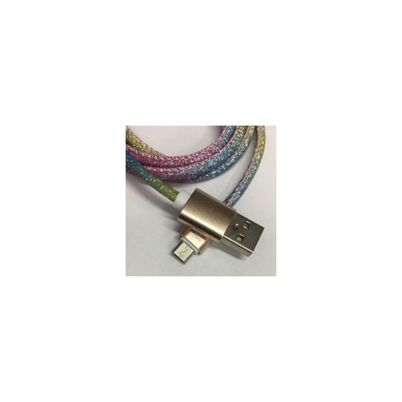 Cable Carga Rápida USB-V8 Diseño Brillos 1M