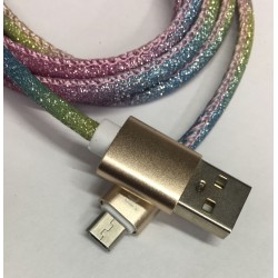 Cable Carga Rápida USB-V8 Diseño Brillos 1M