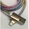 Cable Carga Rápida USB-V8 Diseño Brillos 1M