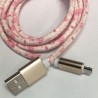 Cable Carga Rápida USB-V8 Diseño Flores 1M