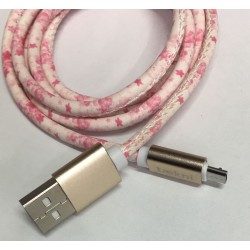 Cable Carga Rápida USB-V8 Diseño Flores 1M