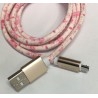 Cable Carga Rápida USB-V8 Diseño Flores 1M