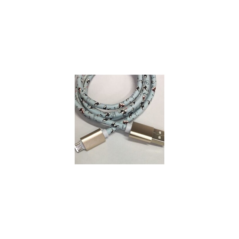 Cable Carga Rápida USB-V8 Diseño Perritos 1M