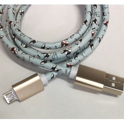 Cable Carga Rápida USB-V8 Diseño Perritos 1M