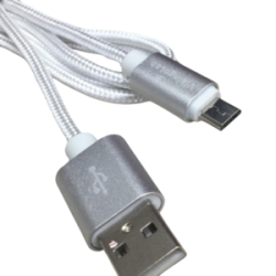 Cable Carga Rápida USB-V8 Trenzado Blanco 1M