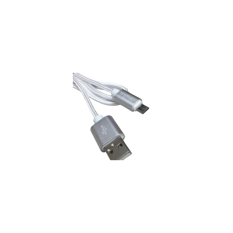 Cable Carga Rápida USB-V8 Trenzado Blanco 1M