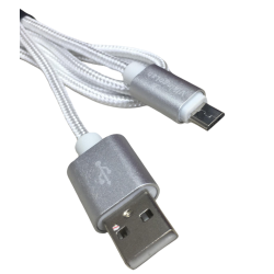 Cable Carga Rápida USB-V8 Trenzado Blanco 1M