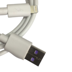 Cable Carga Súper Rápida 5A USB-IPhone Blanco 1M