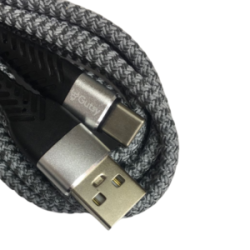 Cable Carga Súper Rápida USB-Tipo C Uso Rudo Gris 2M