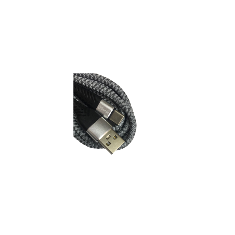 Cable Carga Súper Rápida USB-Tipo C Uso Rudo Gris 2M