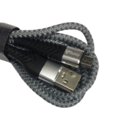 Cable Carga Súper Rápida USB-V8 Uso Rudo Gris 2M