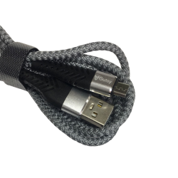 Cable Carga Súper Rápida USB-V8 Uso Rudo Gris 2M