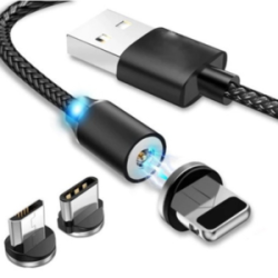 Cable Magnético Para V8/ Tipo C/ IPhone Color Dorado 1M