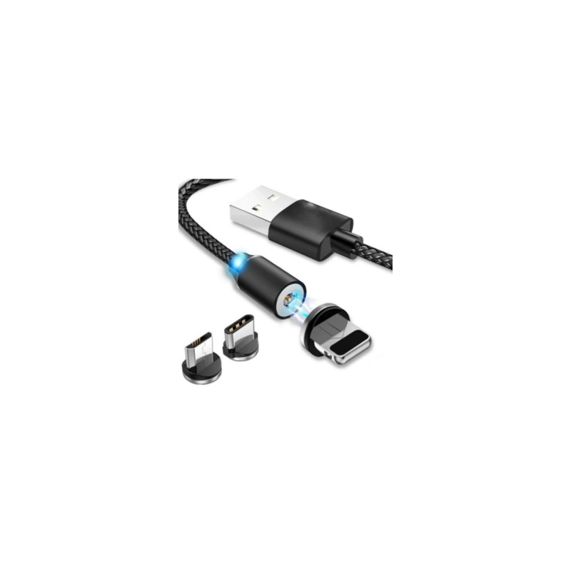 Cable Magnético Para V8/ Tipo C/ IPhone Color Dorado 1M