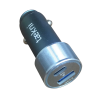 Cargador Para Auto Carga Rápida 1 Entrada USB 3.0A y 1 Entrada tipo C Gris