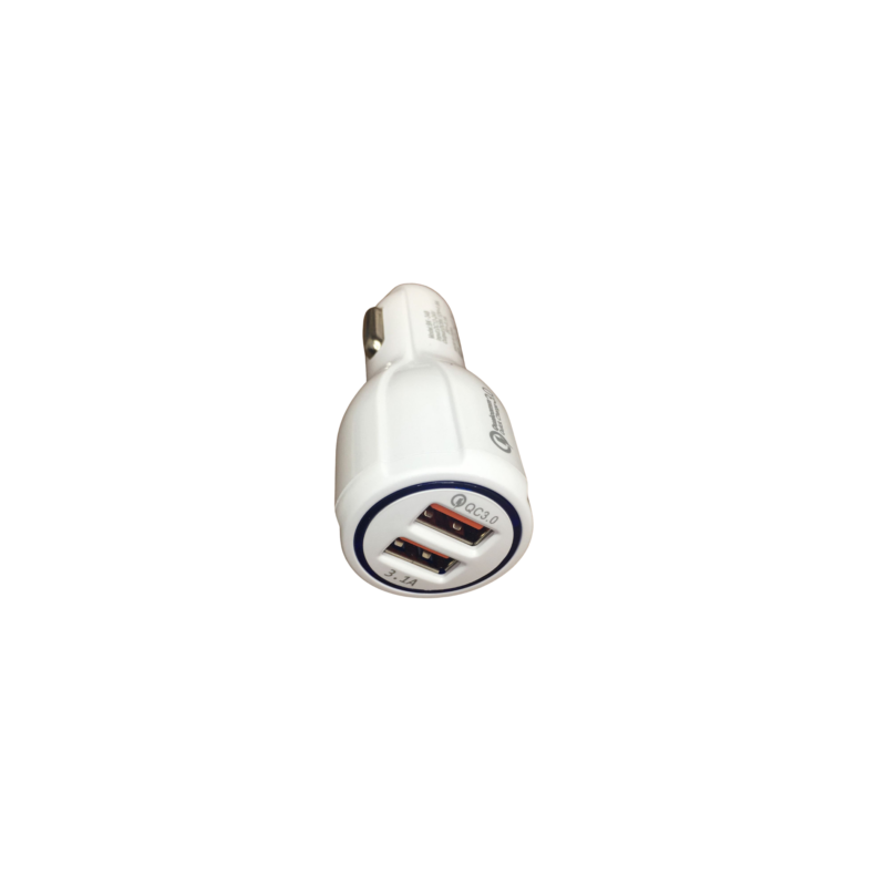 Cargador Para Auto Carga Rápida 2 Entradas USB 3A Blanco