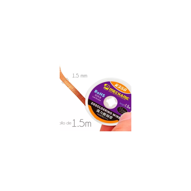 Malla Para Desoldar Mechanic R350 1.5mm Grosor x 1.5m Largo
