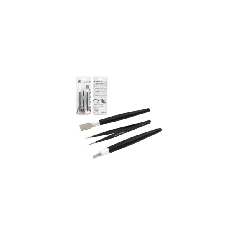 Kit De Espátula, Bisturí Y Tweezer Baku Bk-7280 Versión A
