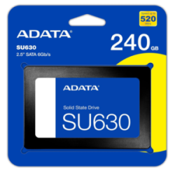 ADATA Unidad de Estado Sólido SSD SU630 240 GB 3D NAND , SATA III,QLC,2.5?,520 MB/s de lectura y 450 MB/s de escritura