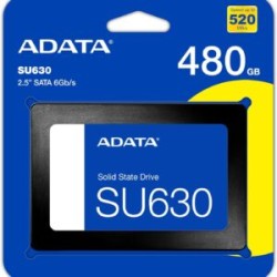 ADATA Unidad de Estado Sólido SSD SU630 480 GB 3D NAND , SATA III,QLC,2.5?,520 MB/s de lectura y 450 MB/s de escritura