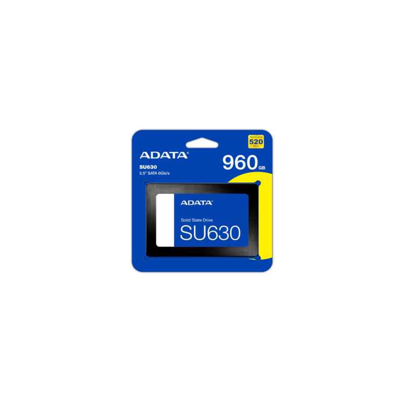 ADATA Unidad de Estado Sólido SSD SU630 960 GB 3D NAND , SATA III,QLC,2.5?,520 MB/s de lectura y 450 MB/s de escritura