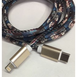 Cable Carga Rápida Tipo C-IPhone Diseño Harley Quinn 1.5M