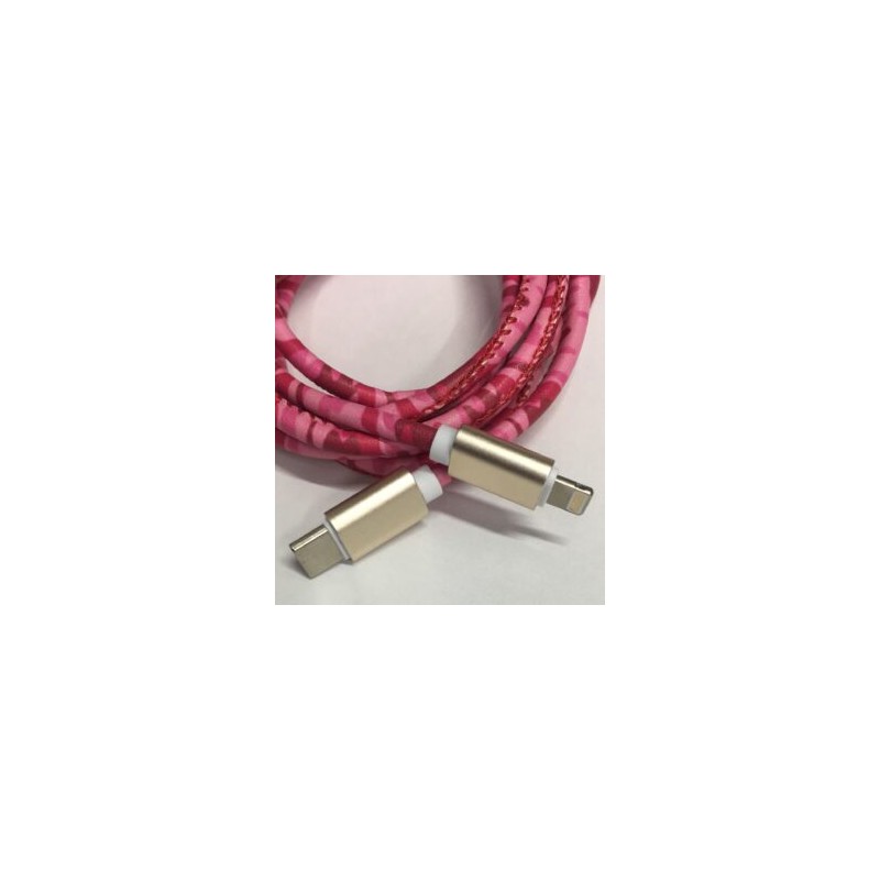 Cable Carga Rápida Tipo C-IPhone Diseño Rosa 1.5M