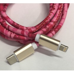 Cable Carga Rápida Tipo C-IPhone Diseño Rosa 1.5M
