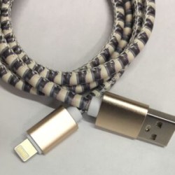 Cable Carga Rápida USB-IPhone Carro Gris 1M