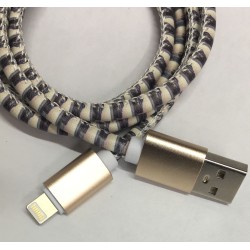 Cable Carga Rápida USB-IPhone Carro Gris 1M