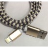 Cable Carga Rápida USB-IPhone Carro Gris 1M