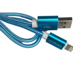 Cable Carga Rápida USB-IPhone Color Celeste 1M