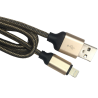 Cable Carga Rápida USB-IPhone Color Negro-Dorado 1M