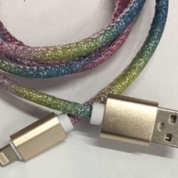 Cable Carga Rápida USB-IPhone Diseño Brillos 1M