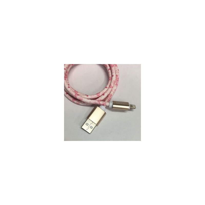 Cable Carga Rápida USB-IPhone Diseño Flores 1M