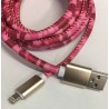 Cable Carga Rápida USB-IPhone Diseño Rosa 1.5M