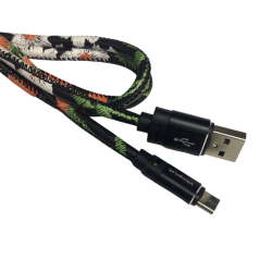 Cable Carga Rápida USB-Tipo C Con Diseño Floreado Negro 1M