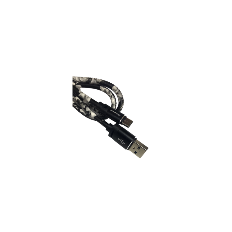 Cable Carga Rápida USB-Tipo C Con Diseño Flores Blancas 1M