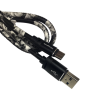 Cable Carga Rápida USB-Tipo C Con Diseño Flores Blancas 1M