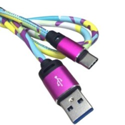 Cable Carga Rápida USB-Tipo C Diseño Colores 1M