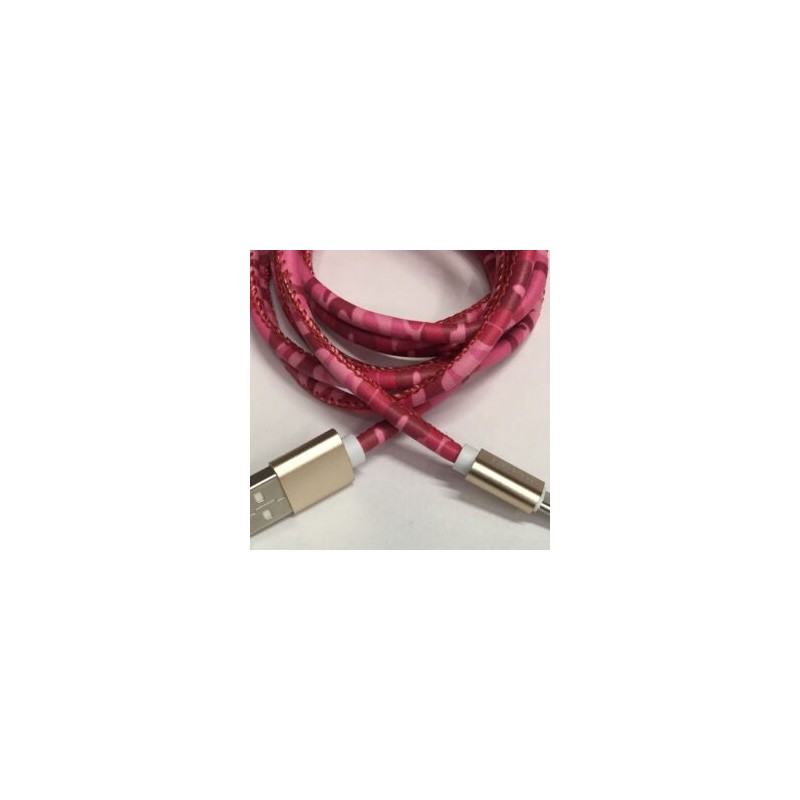 Cable Carga Rápida USB-Tipo C Diseño Rosa 1.5M