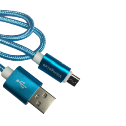 Cable Carga Rápida USB-V8 Color Celeste 1M